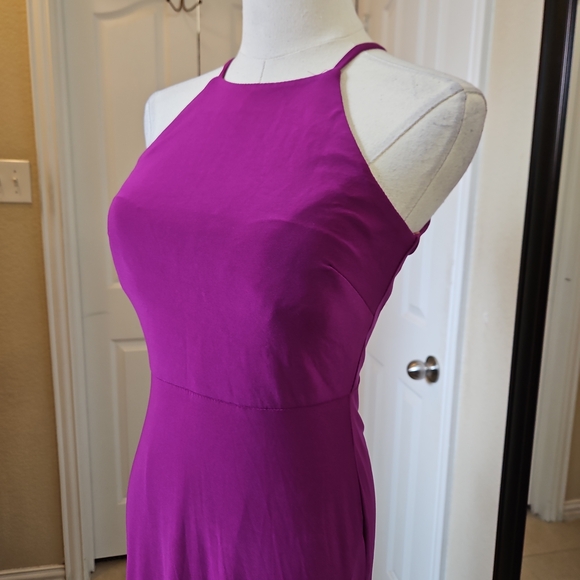 Jump Apparel Magenta Halter Neck Evening Gown – Size 3/4 - Picture 4 of 11